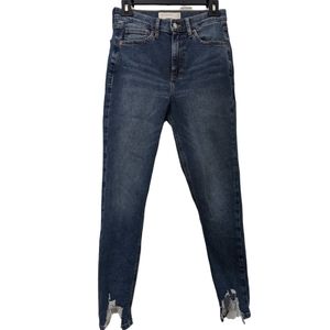 Topshop Jamie Jagged Distressed Hem High Waist Moto Jeans